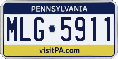 PA license plate MLG5911