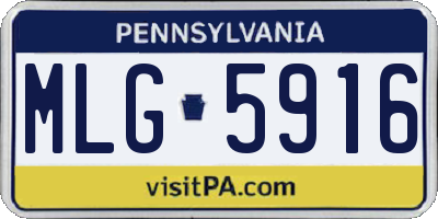 PA license plate MLG5916