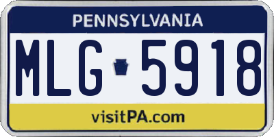 PA license plate MLG5918
