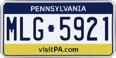 PA license plate MLG5921