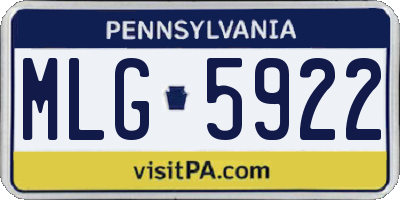 PA license plate MLG5922