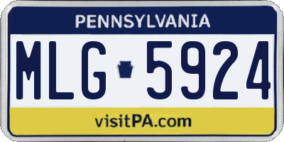PA license plate MLG5924
