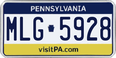 PA license plate MLG5928