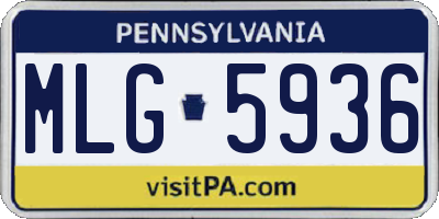 PA license plate MLG5936