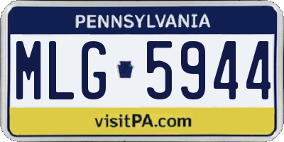 PA license plate MLG5944