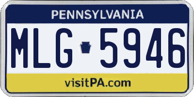 PA license plate MLG5946