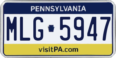 PA license plate MLG5947