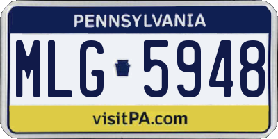PA license plate MLG5948