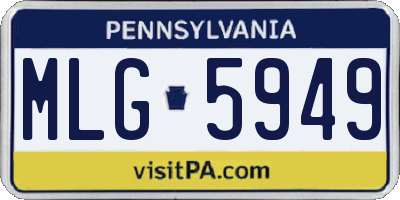 PA license plate MLG5949