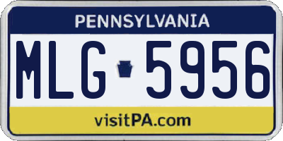 PA license plate MLG5956