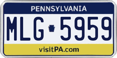 PA license plate MLG5959