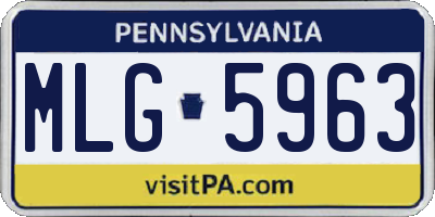 PA license plate MLG5963