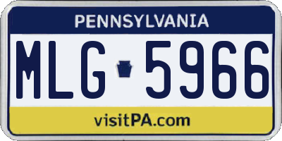 PA license plate MLG5966