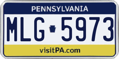PA license plate MLG5973