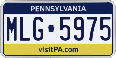 PA license plate MLG5975