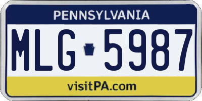 PA license plate MLG5987