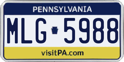 PA license plate MLG5988