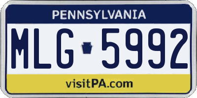 PA license plate MLG5992