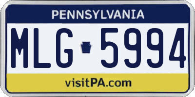 PA license plate MLG5994