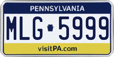 PA license plate MLG5999