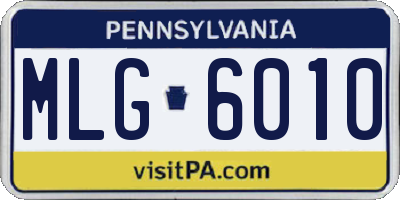 PA license plate MLG6010