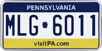 PA license plate MLG6011