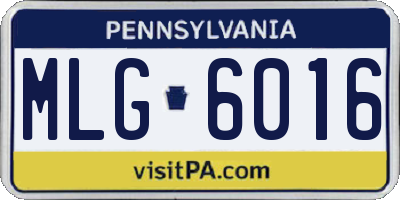 PA license plate MLG6016