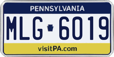 PA license plate MLG6019