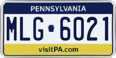 PA license plate MLG6021