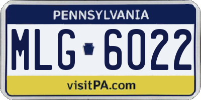PA license plate MLG6022