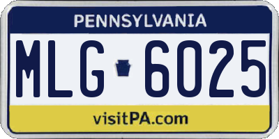 PA license plate MLG6025