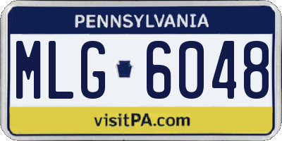 PA license plate MLG6048