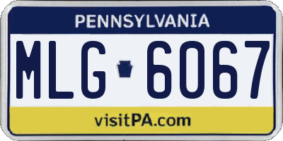 PA license plate MLG6067