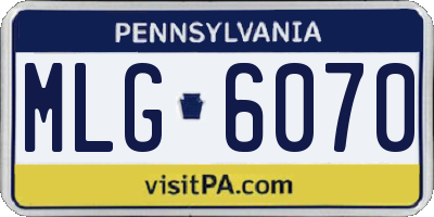 PA license plate MLG6070