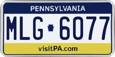 PA license plate MLG6077