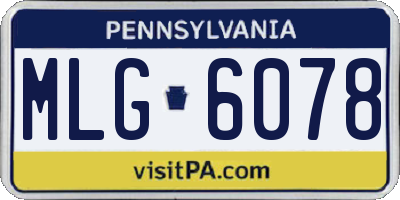 PA license plate MLG6078