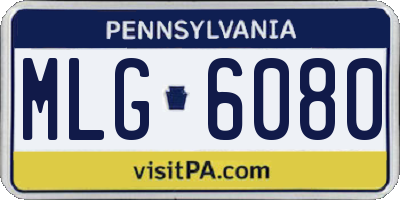 PA license plate MLG6080