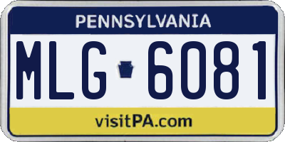 PA license plate MLG6081