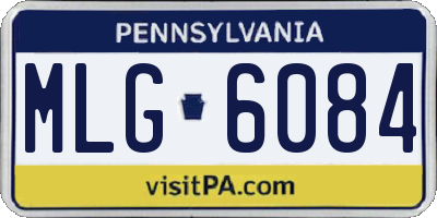 PA license plate MLG6084