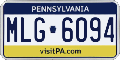 PA license plate MLG6094