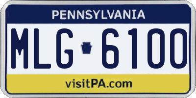 PA license plate MLG6100