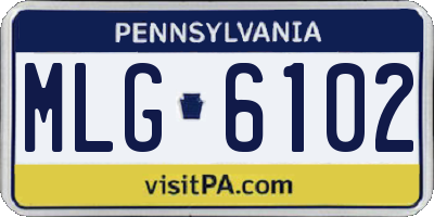 PA license plate MLG6102