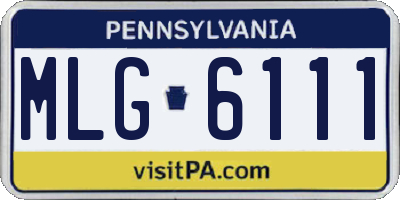 PA license plate MLG6111