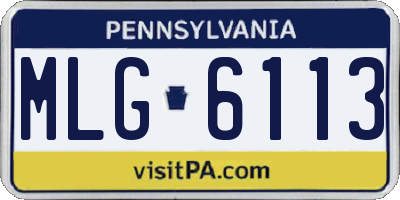 PA license plate MLG6113