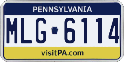 PA license plate MLG6114