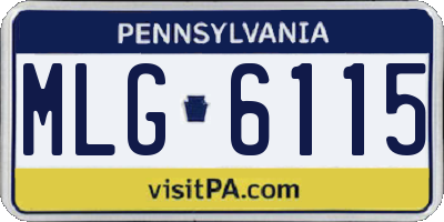 PA license plate MLG6115