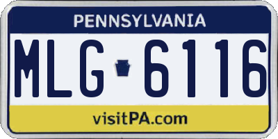 PA license plate MLG6116