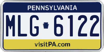 PA license plate MLG6122