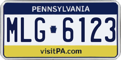 PA license plate MLG6123