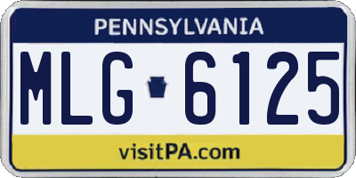 PA license plate MLG6125